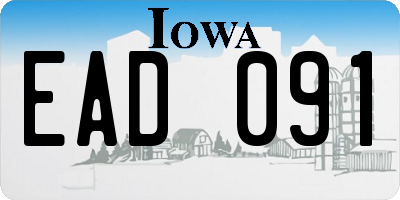 IA license plate EAD091