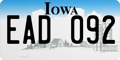 IA license plate EAD092