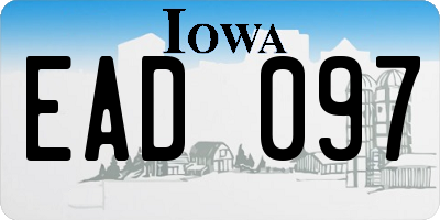 IA license plate EAD097