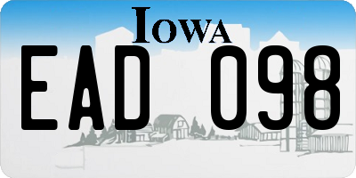 IA license plate EAD098