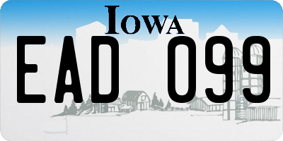 IA license plate EAD099