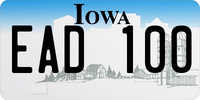 IA license plate EAD100