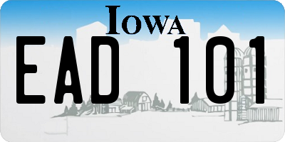 IA license plate EAD101