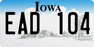 IA license plate EAD104