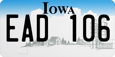 IA license plate EAD106