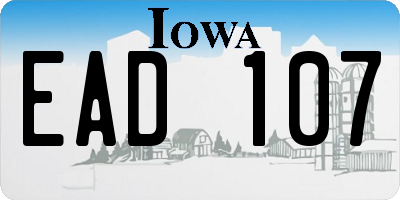 IA license plate EAD107