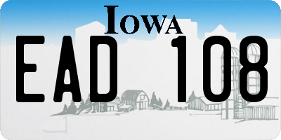 IA license plate EAD108