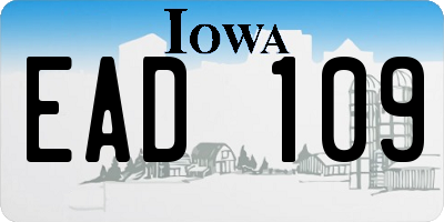 IA license plate EAD109