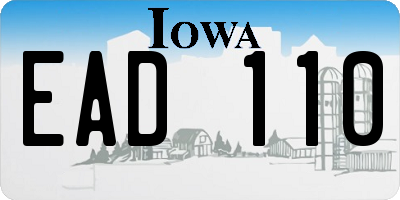 IA license plate EAD110