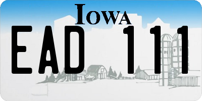 IA license plate EAD111