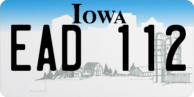 IA license plate EAD112