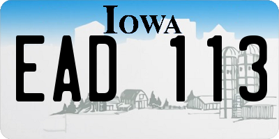 IA license plate EAD113