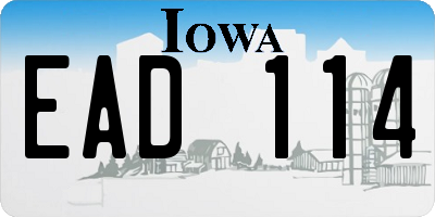 IA license plate EAD114