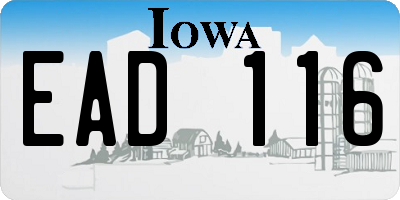 IA license plate EAD116