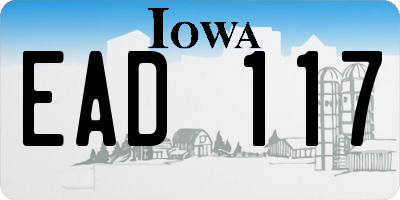 IA license plate EAD117