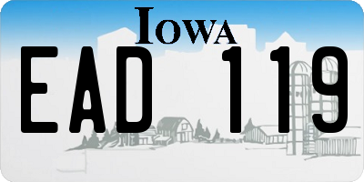 IA license plate EAD119