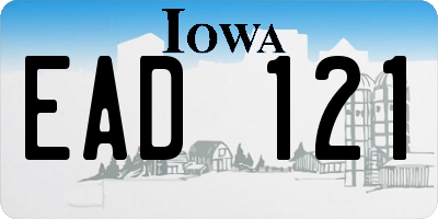 IA license plate EAD121