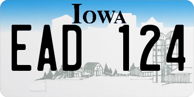 IA license plate EAD124