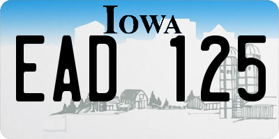 IA license plate EAD125