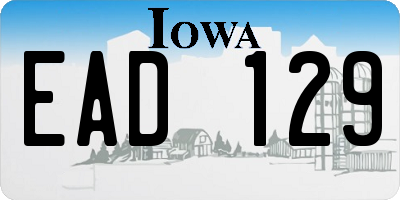 IA license plate EAD129