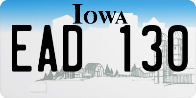 IA license plate EAD130