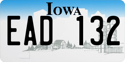 IA license plate EAD132