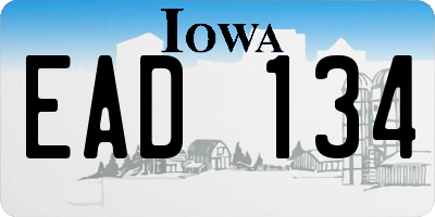 IA license plate EAD134