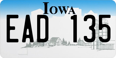 IA license plate EAD135