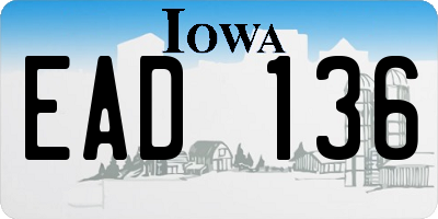 IA license plate EAD136