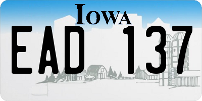 IA license plate EAD137