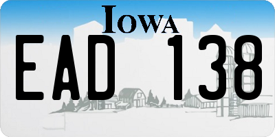 IA license plate EAD138