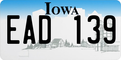 IA license plate EAD139