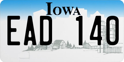 IA license plate EAD140