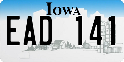 IA license plate EAD141