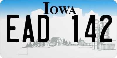 IA license plate EAD142