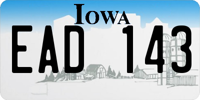 IA license plate EAD143