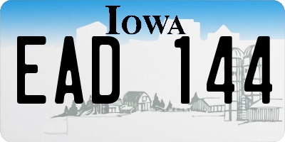 IA license plate EAD144