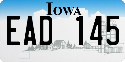 IA license plate EAD145