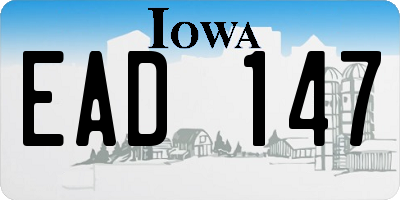 IA license plate EAD147