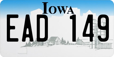 IA license plate EAD149