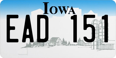 IA license plate EAD151