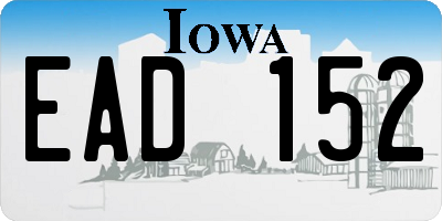 IA license plate EAD152