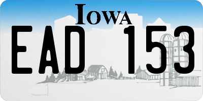 IA license plate EAD153