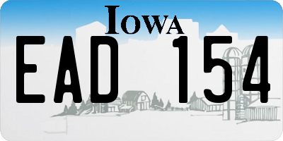 IA license plate EAD154