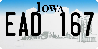 IA license plate EAD167