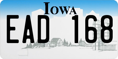 IA license plate EAD168