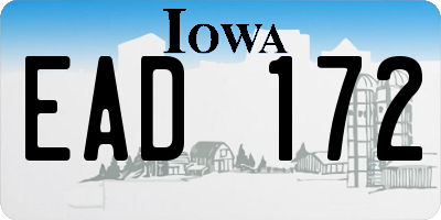 IA license plate EAD172