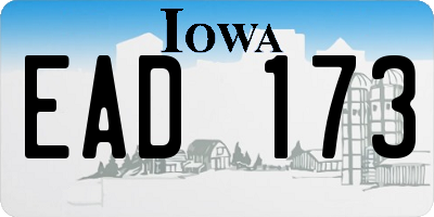 IA license plate EAD173