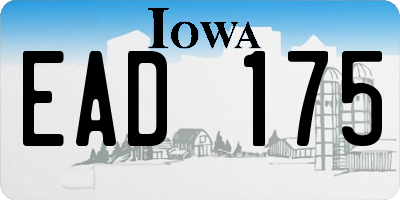 IA license plate EAD175