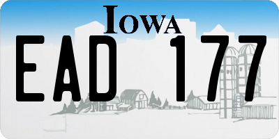 IA license plate EAD177